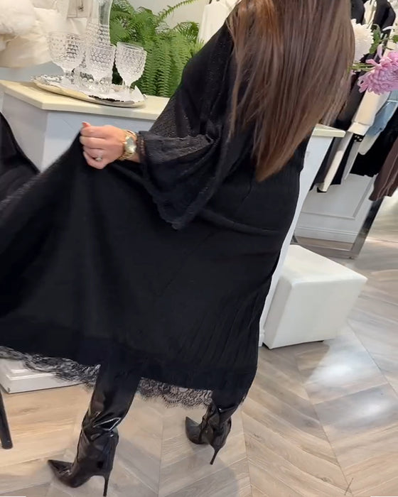 Jurk Ronde Hals Losse Kanten Patchwork