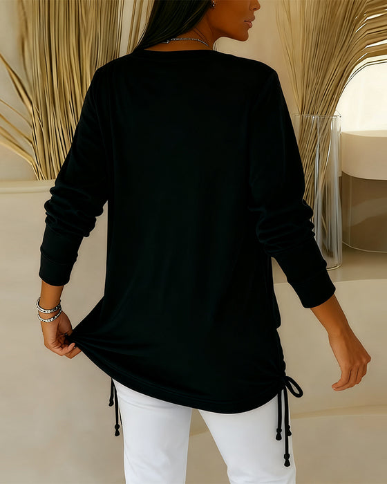 Pailletten Top Met Contrasterende Kleuren In Tweedelig Look