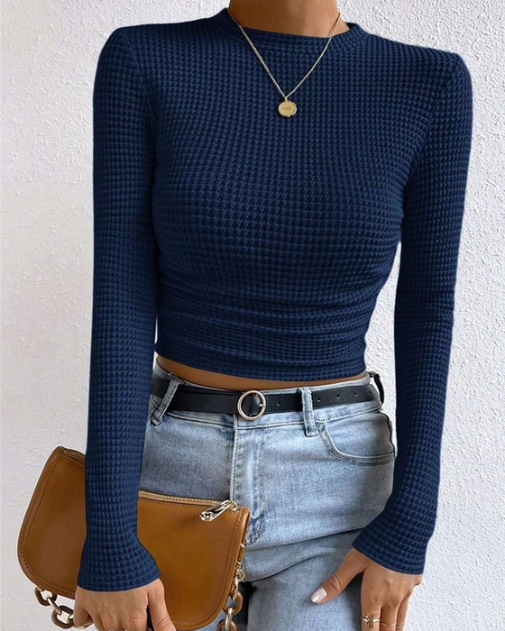 Top Slim Fit Veelzijdig Lange Mouw