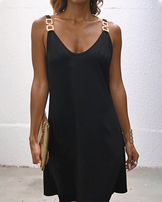 Jurk Casual Effen Kleur Camisole