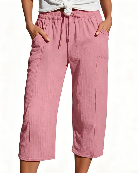 Broek Effen Kleur Koord Brede Pijp Geknipt