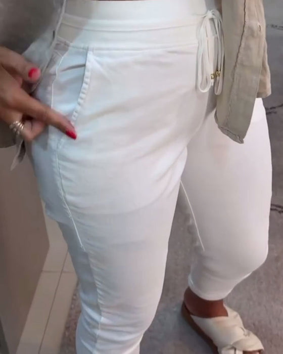 Smalle Broek Casual Met Trekkoord