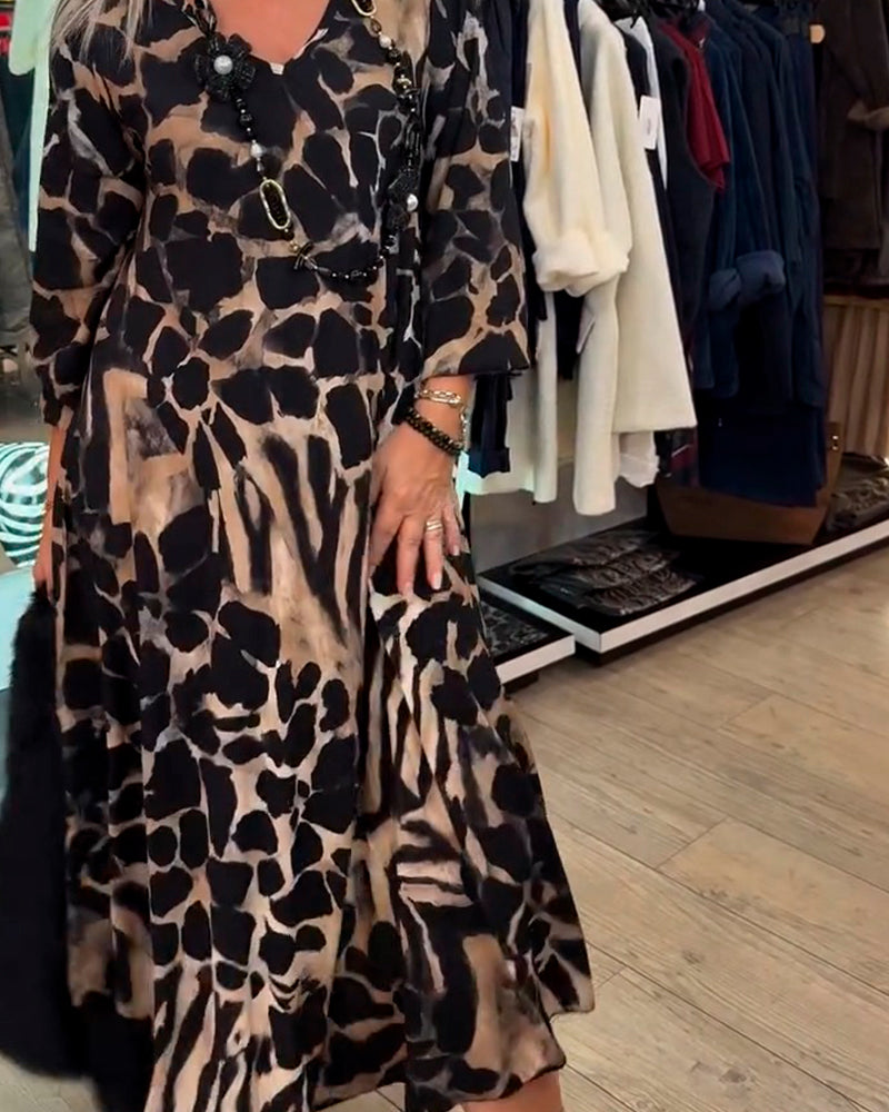 Jurk Luipaard Zebra Los Lange Mouw