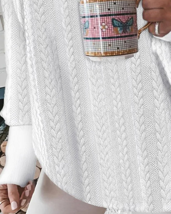 Sweatshirt V-Hals Loose Jacquard