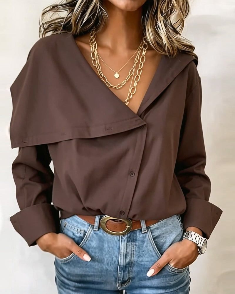 Blouse Diepe V Asymmetrisch Knoop Slag