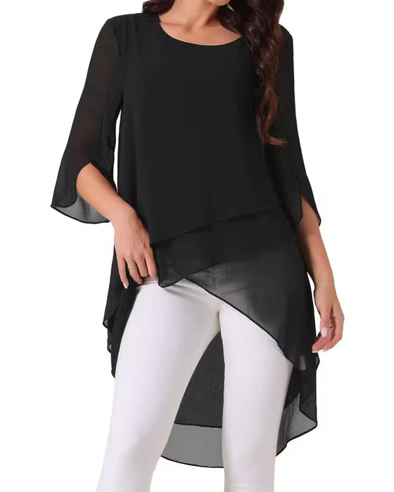 Blouse Onregelmatig 3/4 Mouw