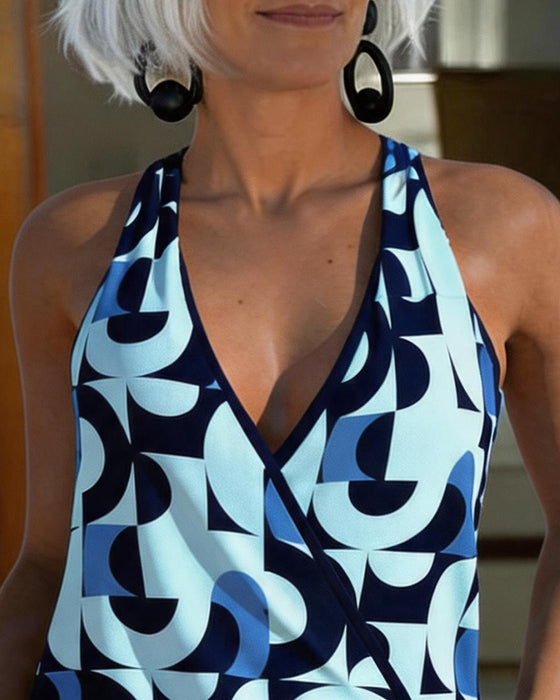 One-Piece Geometrisch Afdruk Halter
