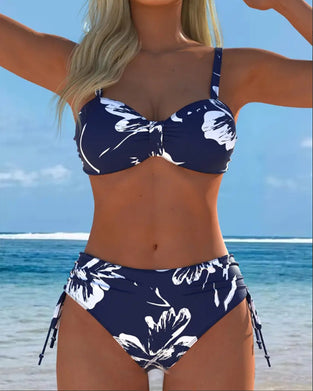 Tweedelige Halter-Bikini Met Bedrukt Patroon