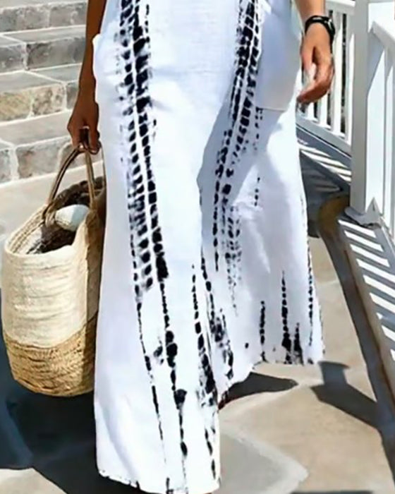 Jurk Bohemian Vloeibaar Met V-hals