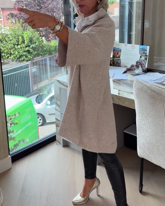 Pullover Opstaande Kraag Halve Rits Los