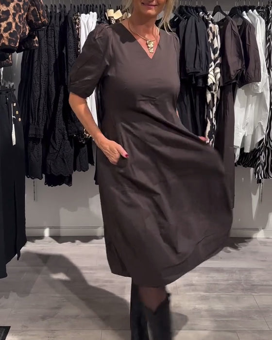 Jurk V-hals Zak Casual