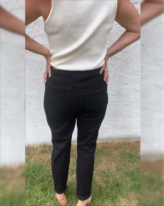 Broek Effen Kleur Casual Stretch