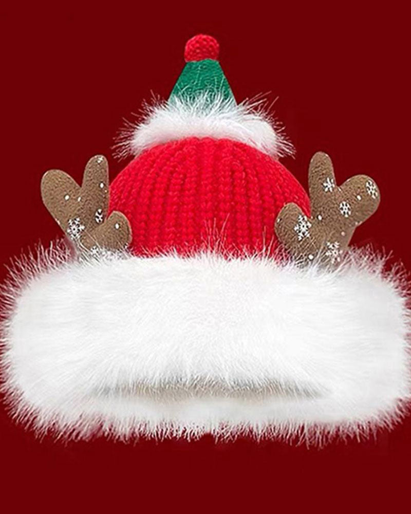 Kerststijl Festival Viering Vrolijke Gebreide Muts