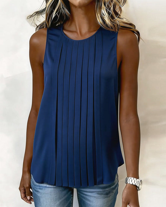 Tanktop Orgelplooi Mouwloos