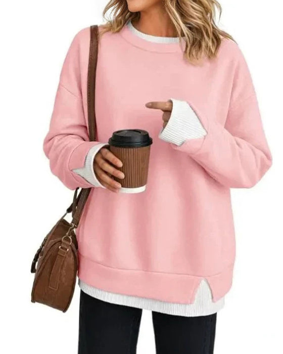 Sweatshirt Nep Gelaagd Los Lange Mouw