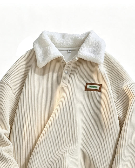 Sweatshirt Corduroy Geknoopt Omslag