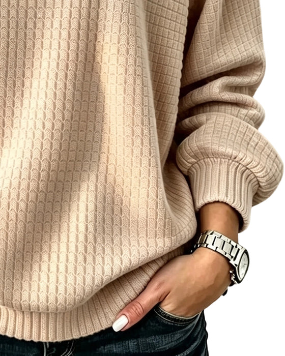 Sweatshirt Ronde Hals Knoop Effen