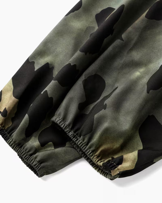 Blouse Camouflage Luipaard Print Sjaal Strik Pofmouw