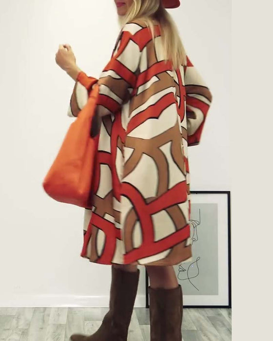 Jurk met ronde hals en print