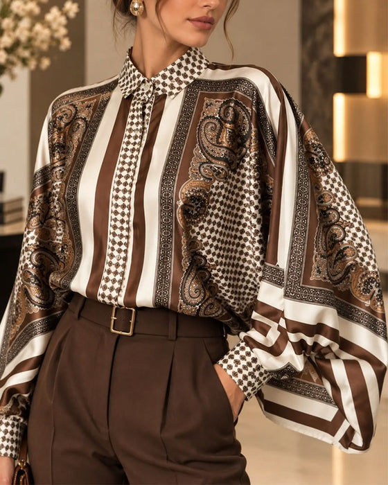 Blouse Print Casual Lange Mouw