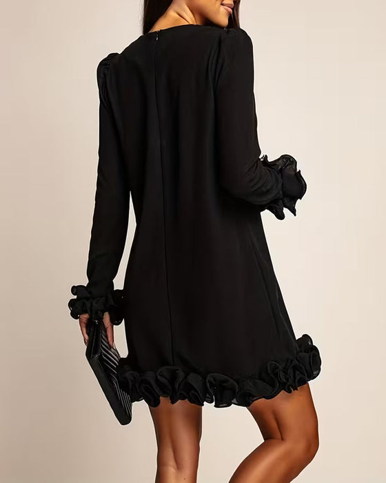 Jurk Pofmouw Rechte Bloemknop