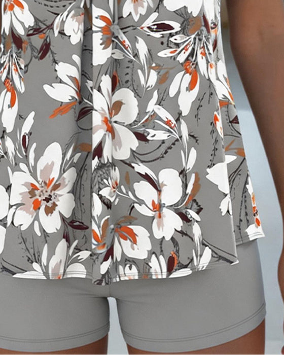 Tankini Groot Bloemen Stropdas