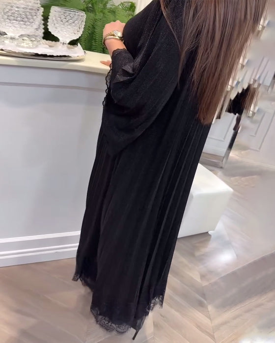 Jurk Ronde Hals Losse Kanten Patchwork