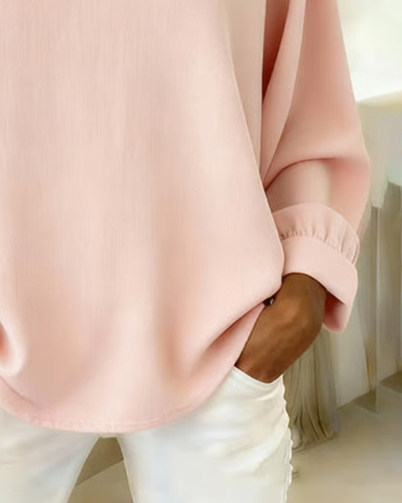 Wijdvallend V-Hals Topje Met Gevallen Schouders