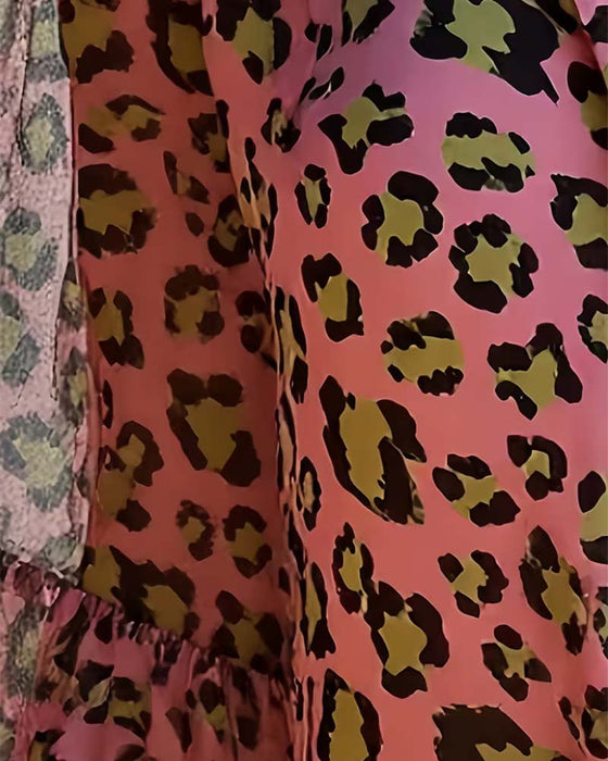 Blouse Luipaardprint Modieuze Reverskraag