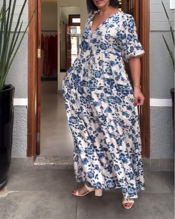 Jurk Korte Mouwen Bloemenprint