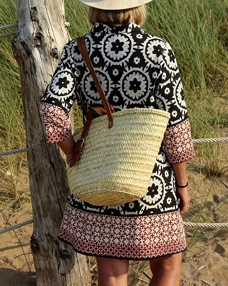 Jurk Etnische Stijl Driekwart Mouw