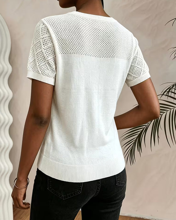 Pullovers Met V-Hals, Uitgesneden, Effen Kleur, Slim Passend