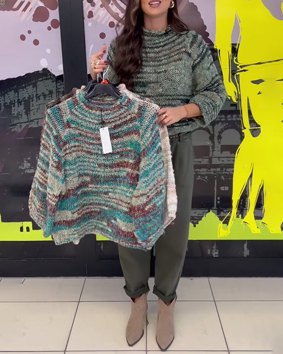 Retro Trui Met Driekwartsmouwen