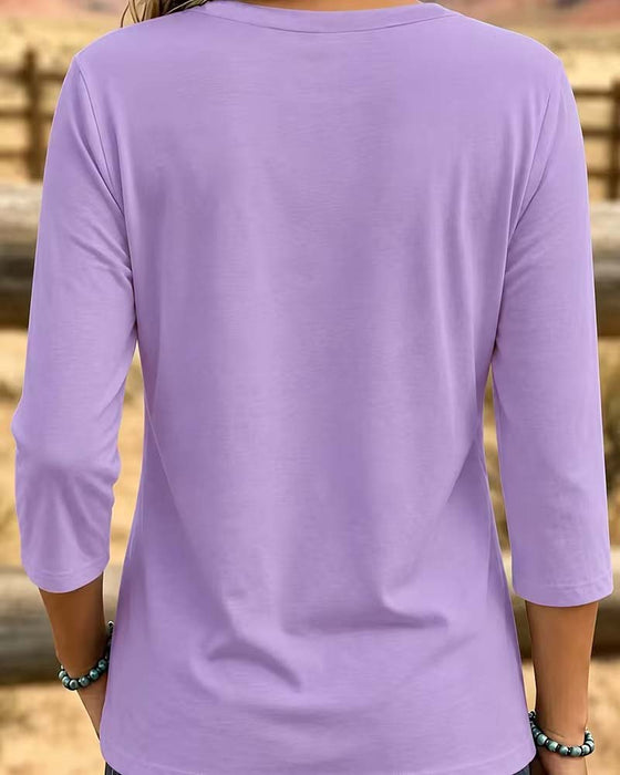 Top Crew Hals Patchwork Asymmetrische Zoom