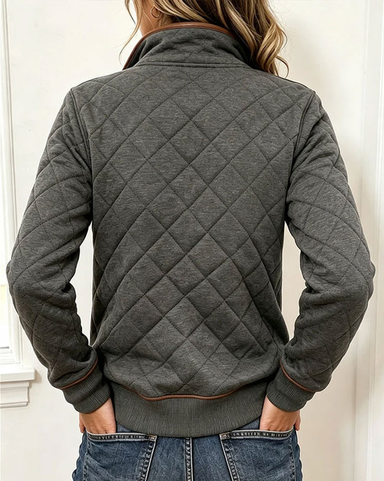 Sweatshirt Argyle Half Rits Kraag