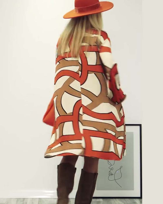 Jurk met ronde hals en print