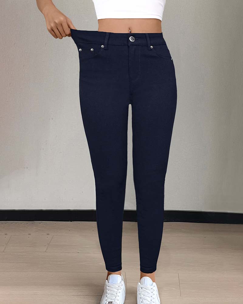 Broek Dames Zak Effen Skinny Casual