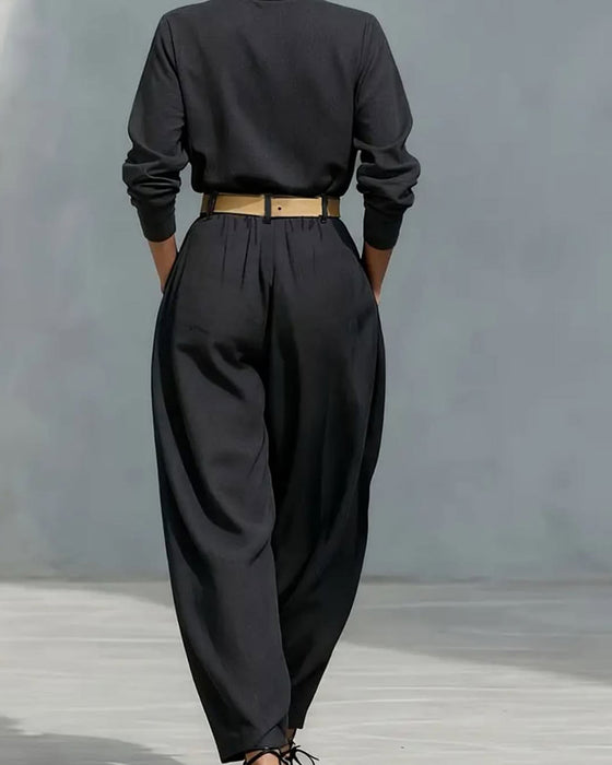 Broek Hoge Taille Wijd Pijp Wortel