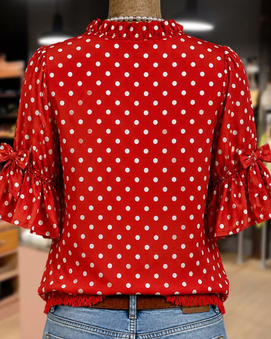 Shirt Stip Ruffle Stri k
