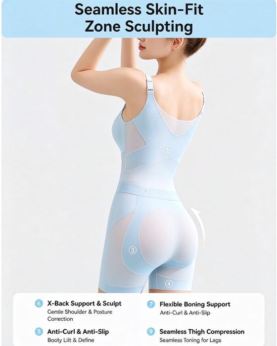 Verkoelende Buikcontrole Bilverhogende Shapewear Bodysuit