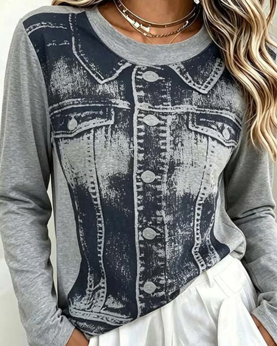 Top Rondhals Print