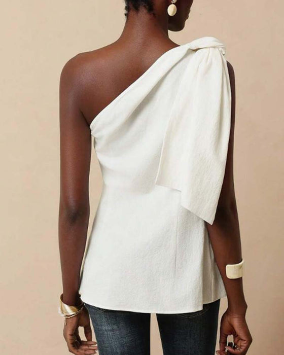 Blouse Off-Shoulder Kruis Strik Design