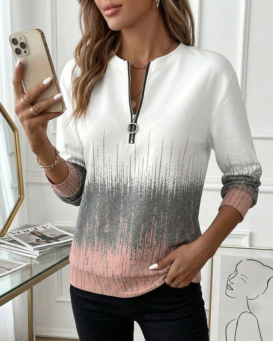 Sweatshirt Halfritsen Gradient Lange Mouw