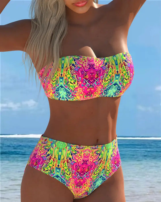 Bikini Bandeau Gedrukt