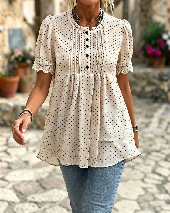 Blouse Ballon Mouw Polka Dot