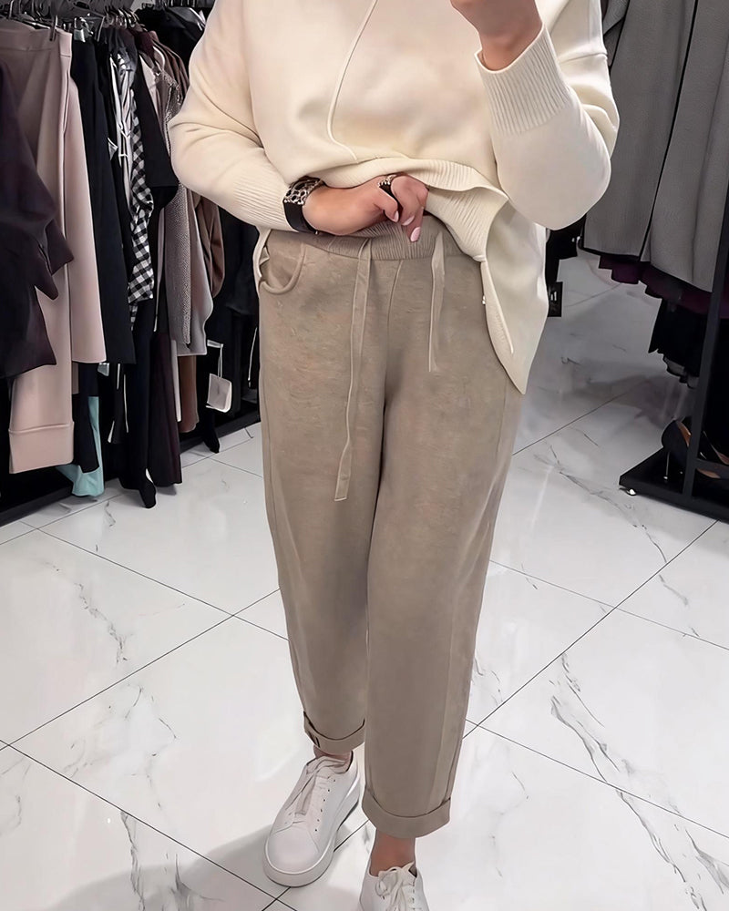 Broek Veters Gebreid Gekort