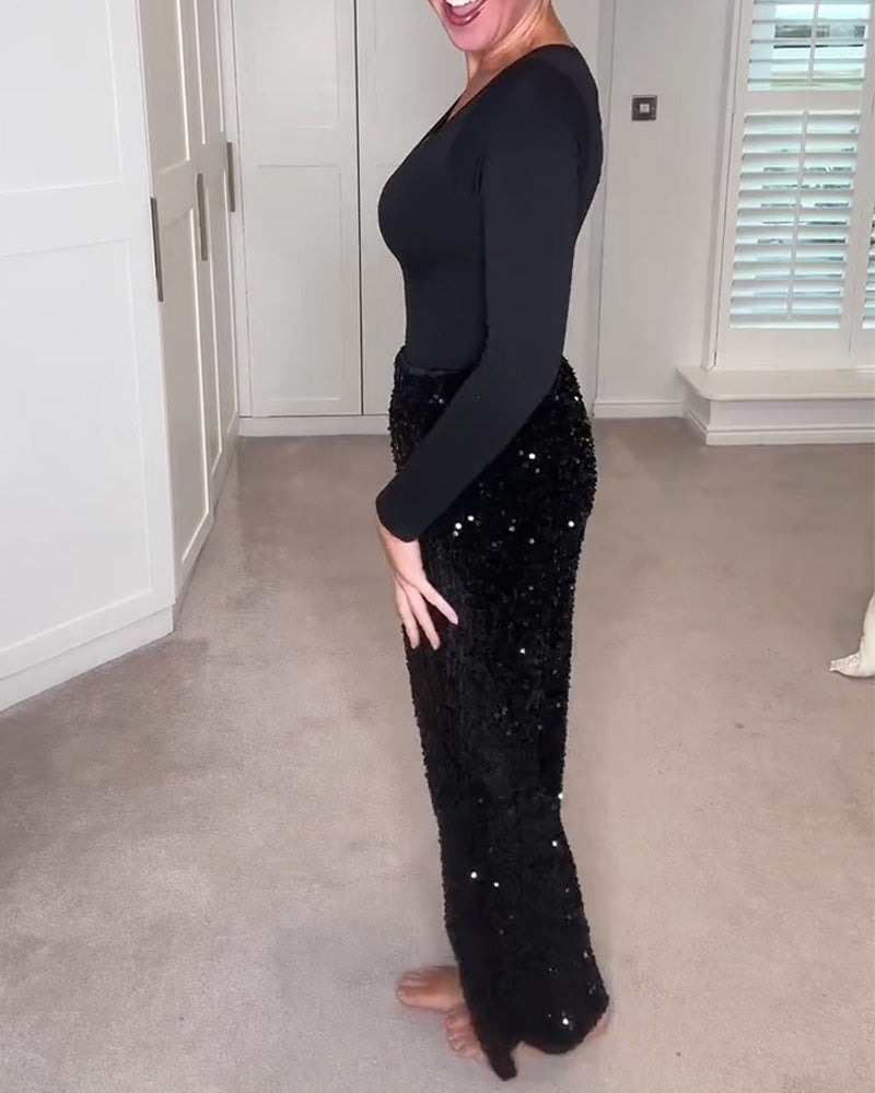 Broeken Stijlvolle Egaal Gekleurde Rechte Pijpen