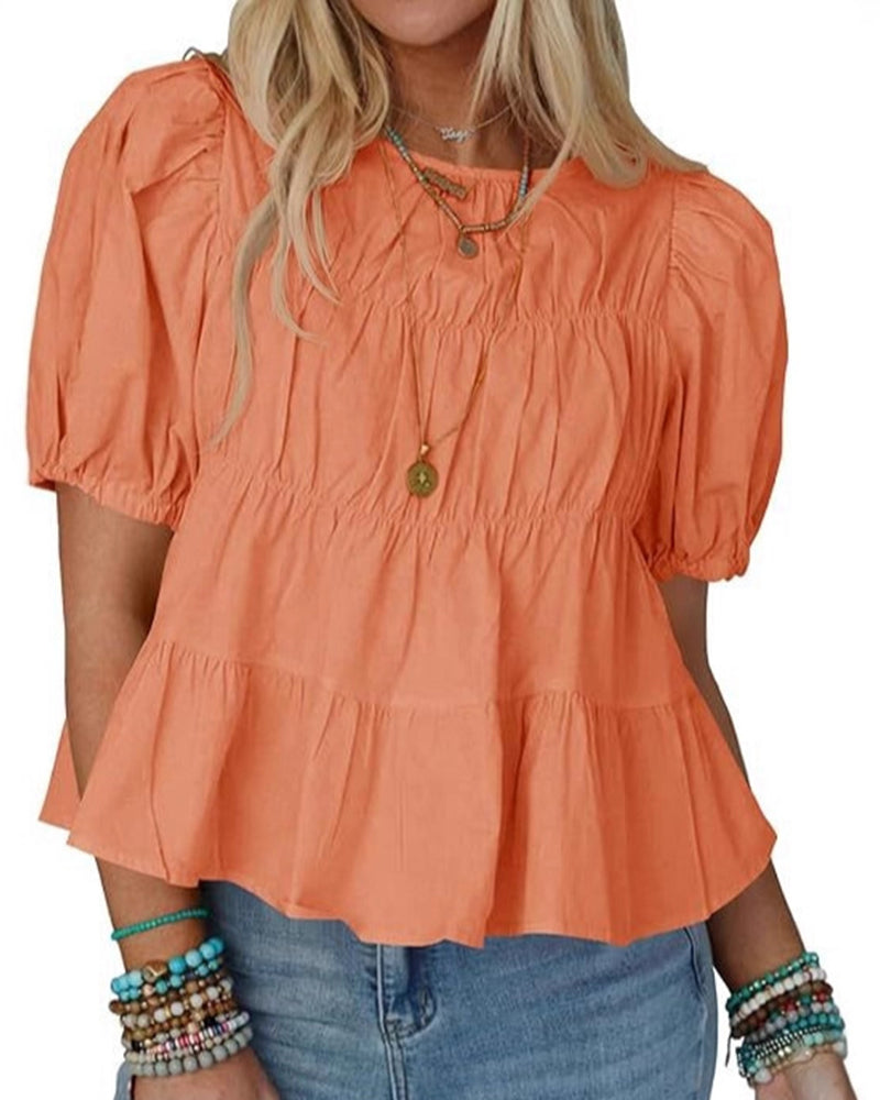 Blouse Pofmouw Loose-Fit Ruche