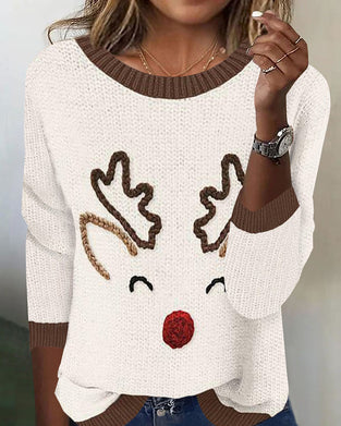Trui casual ronde hals kerstpatroon