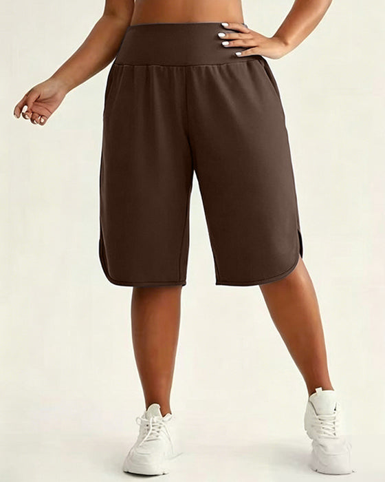 Hoog Taille Wijde Pijpen Shorts